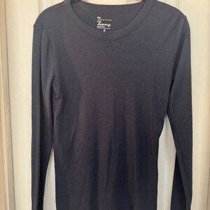 NWOT, Gap The Bowery Long Sleeve Crewneck T-Shirt, Navy Blue, Size M